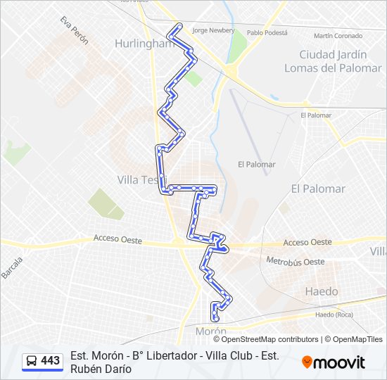 443 colectivo Line Map