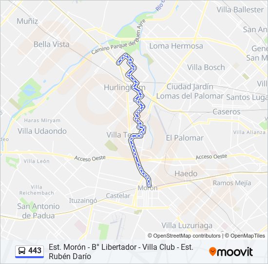 443 colectivo Line Map