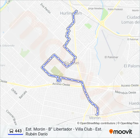 443 Colectivo Line Map