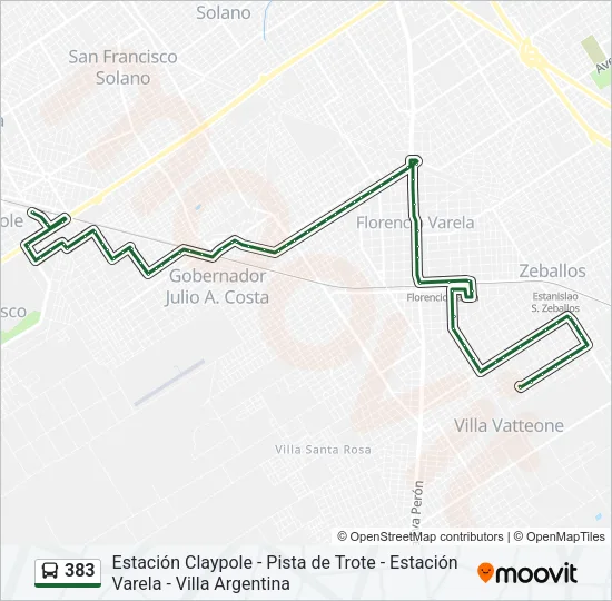 383 Colectivo Line Map