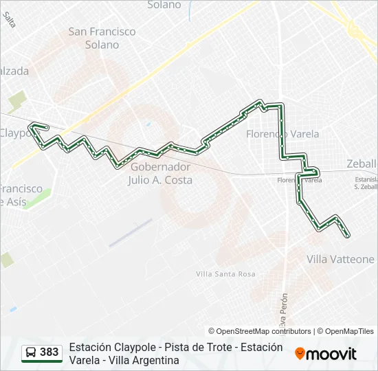 383 Colectivo Line Map