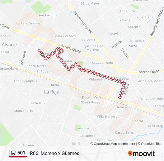 501 Colectivo Line Map
