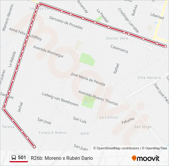 501 Colectivo Line Map