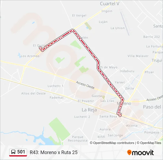 501 Colectivo Line Map