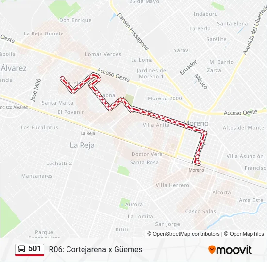 501 Colectivo Line Map