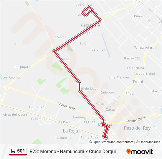 501 Colectivo Line Map