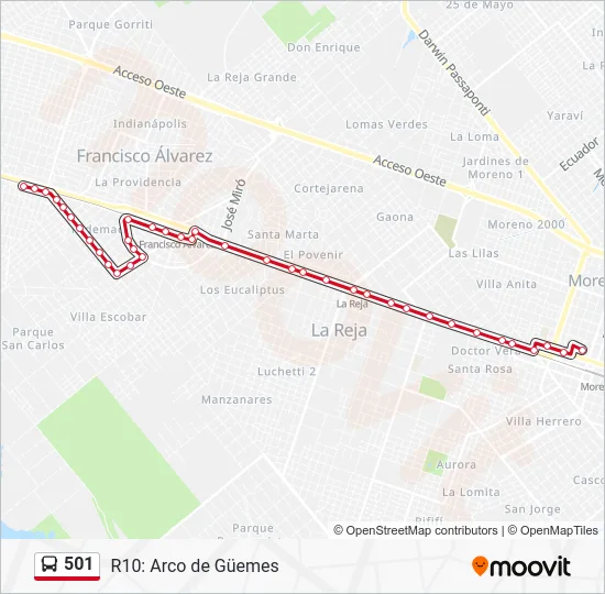 501 Colectivo Line Map