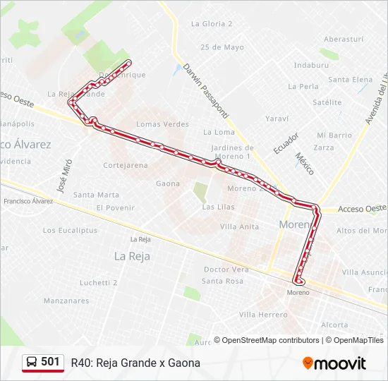 501 Colectivo Line Map