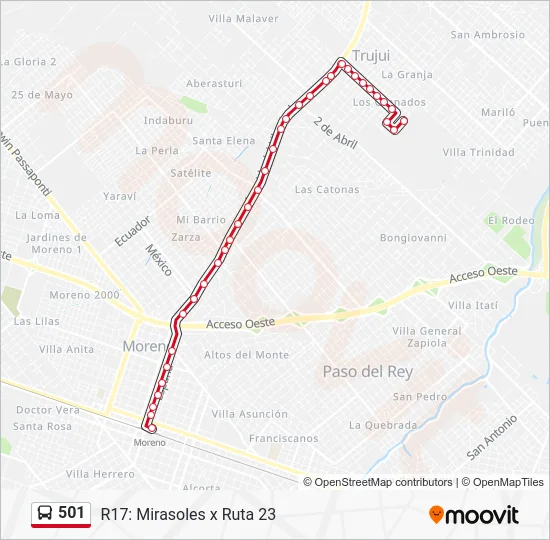 501 Colectivo Line Map