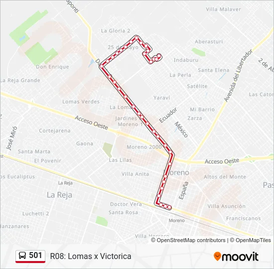 501 Colectivo Line Map