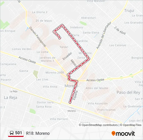 501 Colectivo Line Map