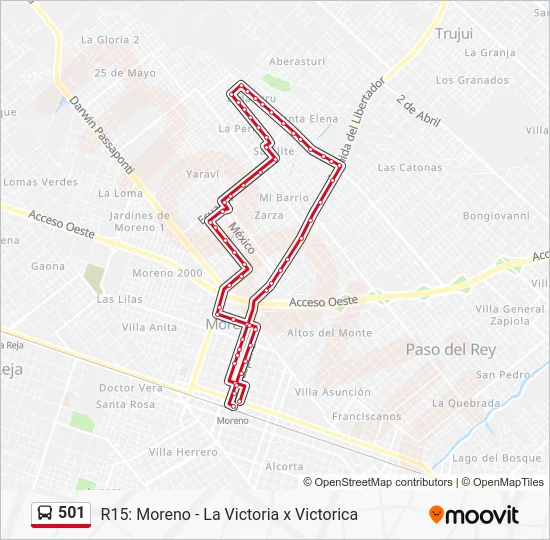 501 Colectivo Line Map
