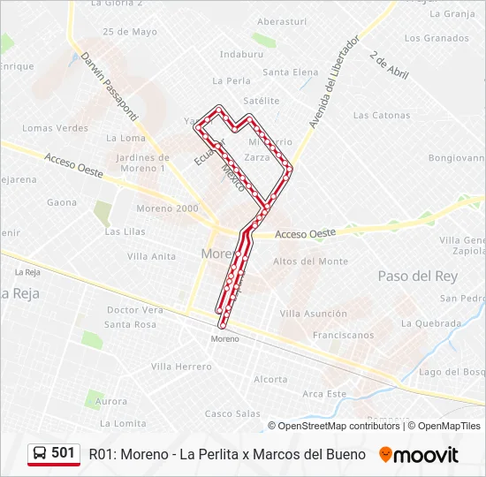 501 Colectivo Line Map