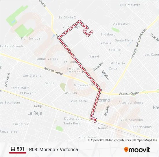501 Colectivo Line Map