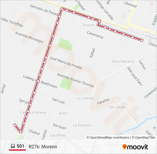 501 Colectivo Line Map