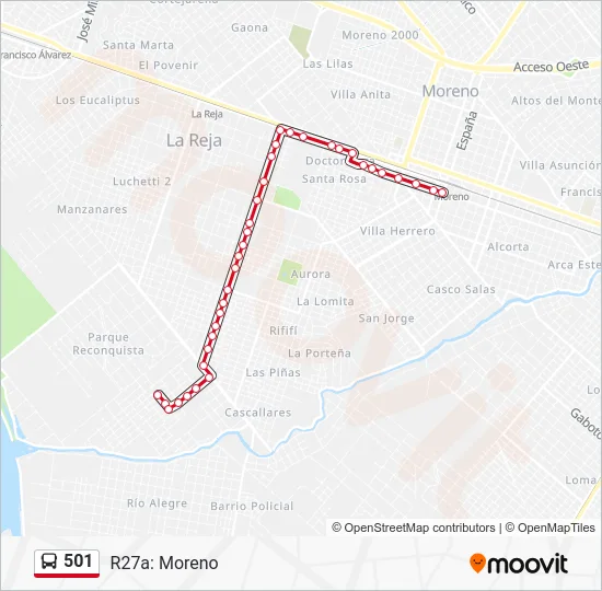 501 Colectivo Line Map