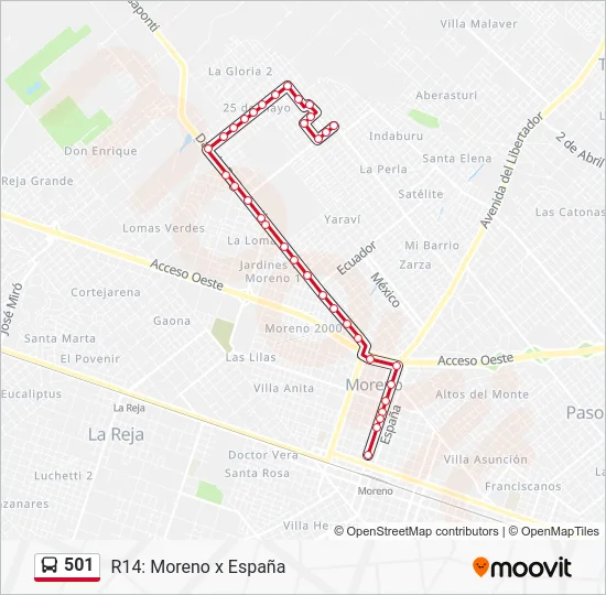 501 Colectivo Line Map