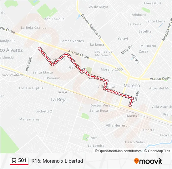 501 Colectivo Line Map