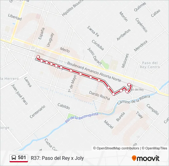 501 Colectivo Line Map