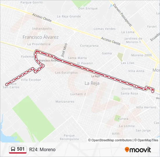 501 Colectivo Line Map