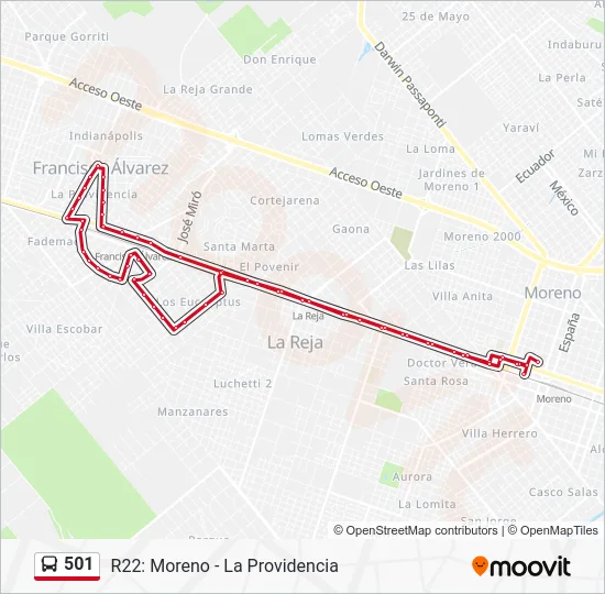 501 Colectivo Line Map