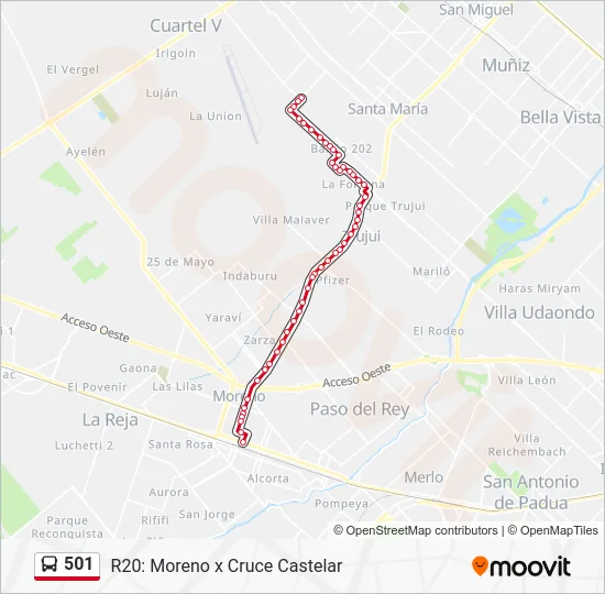 501 Colectivo Line Map