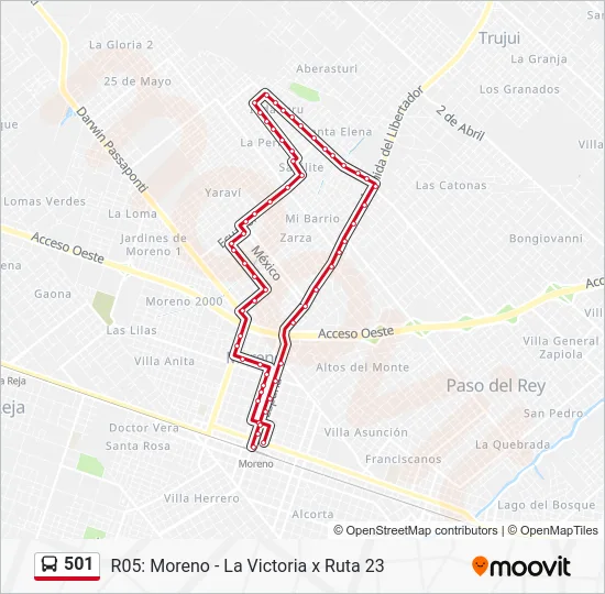 501 Colectivo Line Map