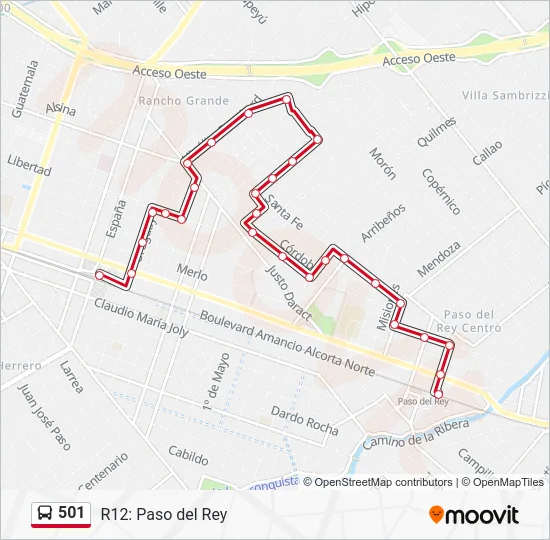 501 Colectivo Line Map