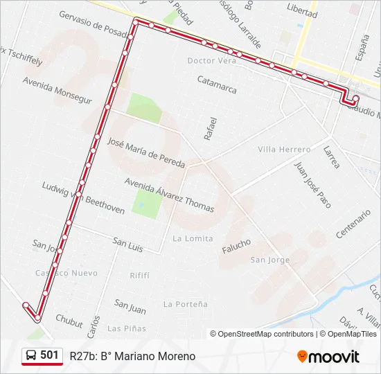 501 Colectivo Line Map