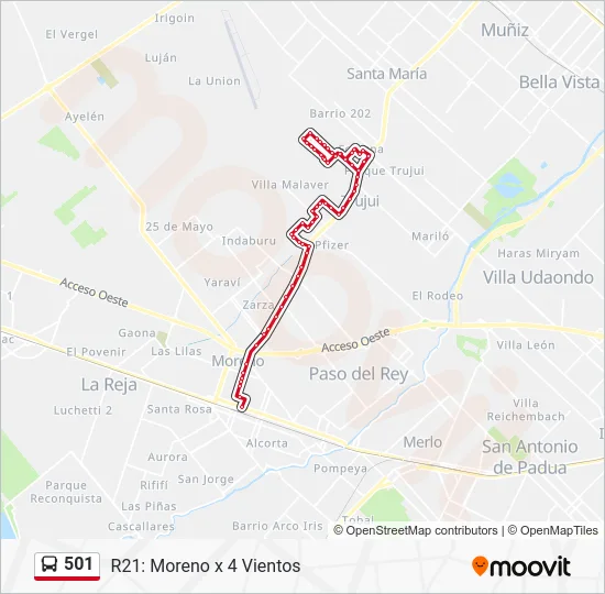 501 Colectivo Line Map