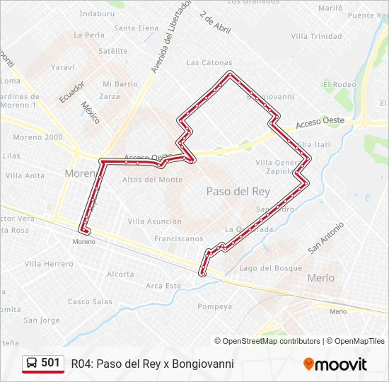 501 Colectivo Line Map