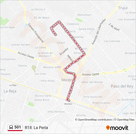 501 Colectivo Line Map