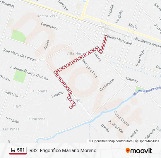 501 Colectivo Line Map