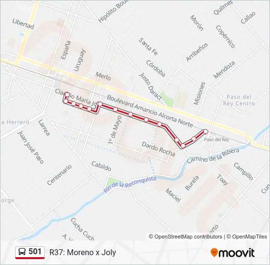 501 Colectivo Line Map
