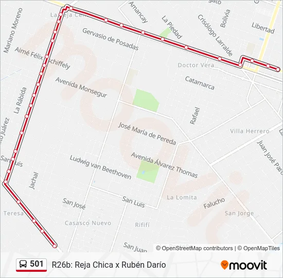 501 Colectivo Line Map