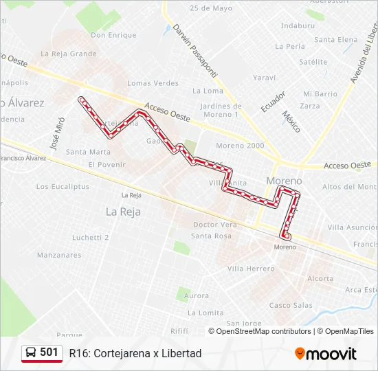 501 Colectivo Line Map