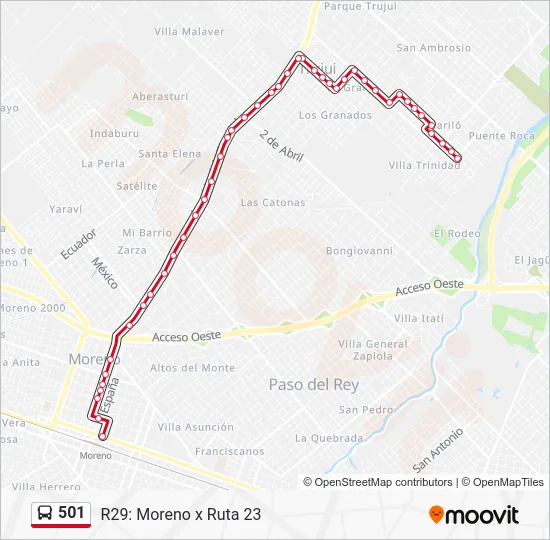 501 Colectivo Line Map
