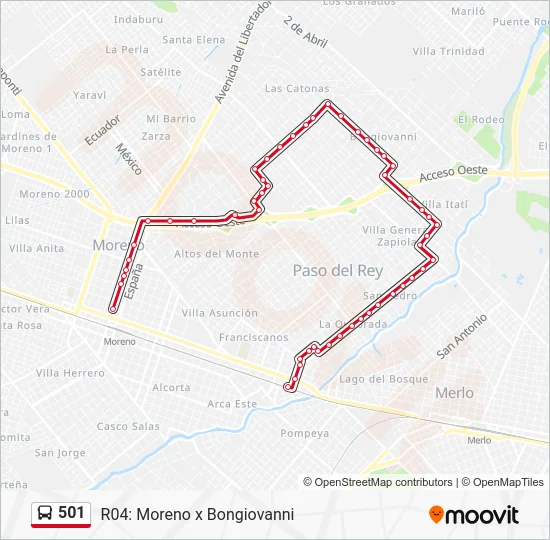 501 Colectivo Line Map