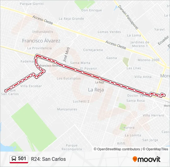501 Colectivo Line Map