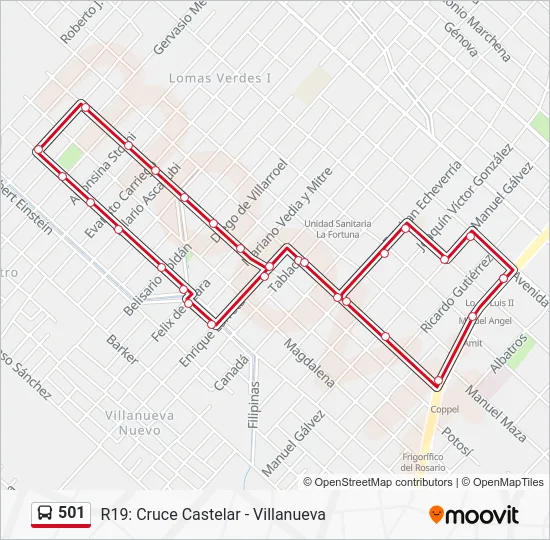 501 Colectivo Line Map
