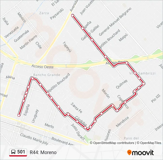 501 Colectivo Line Map