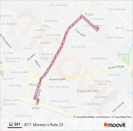 501 Colectivo Line Map