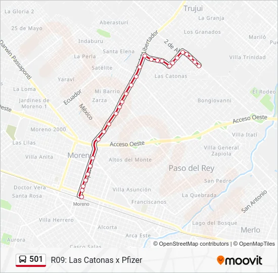 501 Colectivo Line Map