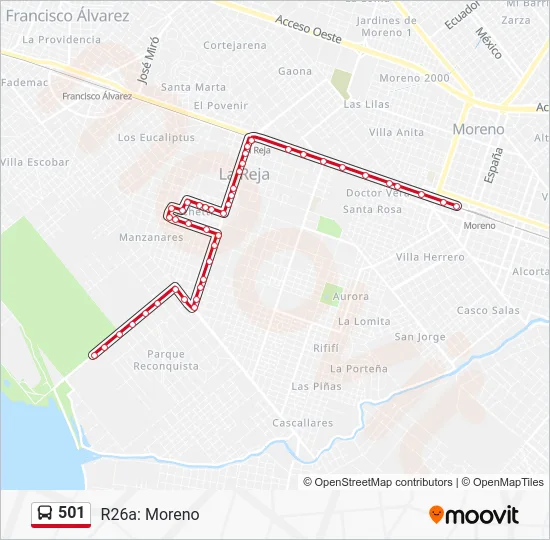501 Colectivo Line Map