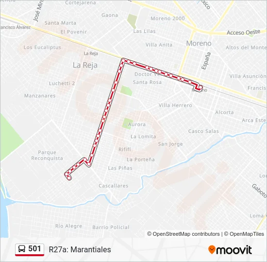 501 Colectivo Line Map