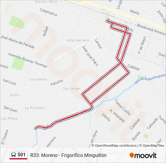 501 Colectivo Line Map