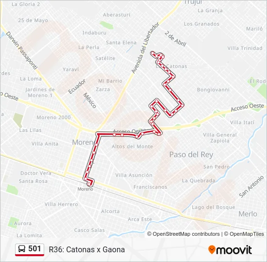 501 Colectivo Line Map