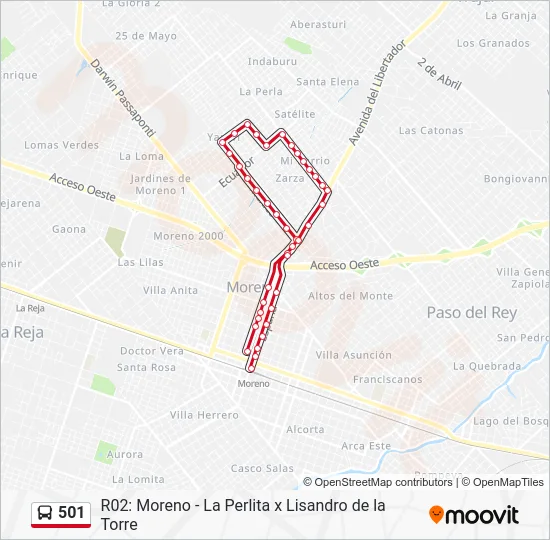 501 Colectivo Line Map