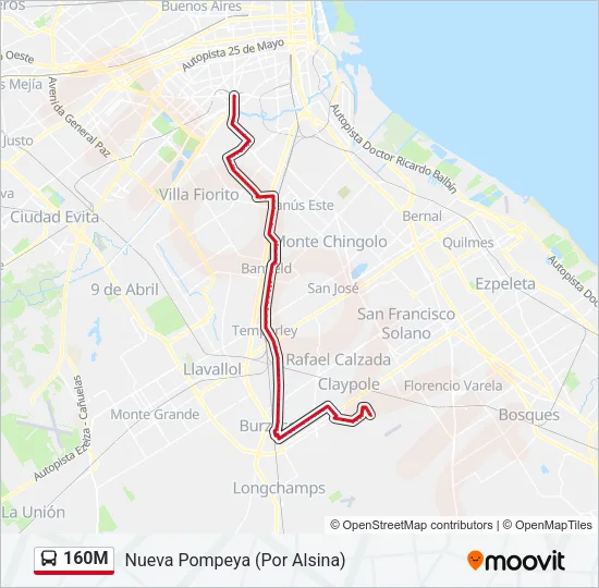 160M Colectivo Line Map