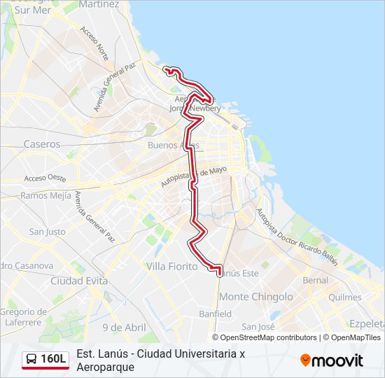 160L Colectivo Line Map
